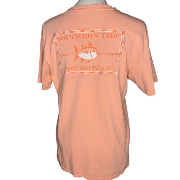 Southern Tide The Skipjack Pocket T Shirt Women's Size Small Unisex Peach - Picture 4 of 7